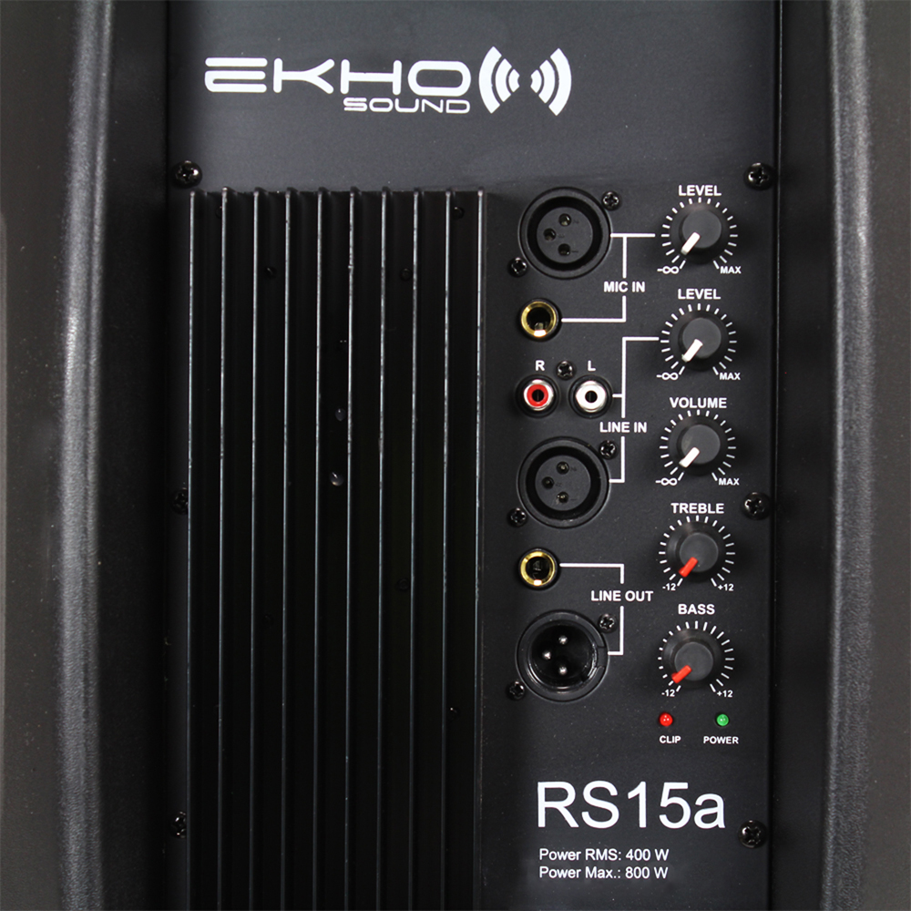 Ekho RS15A 15" Inch Active Powered Speaker DJ Disco PA Karaoke Party