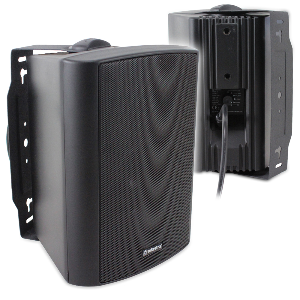 2x Adastra White Outdoor Background Music Garden Speakers Amp PA System