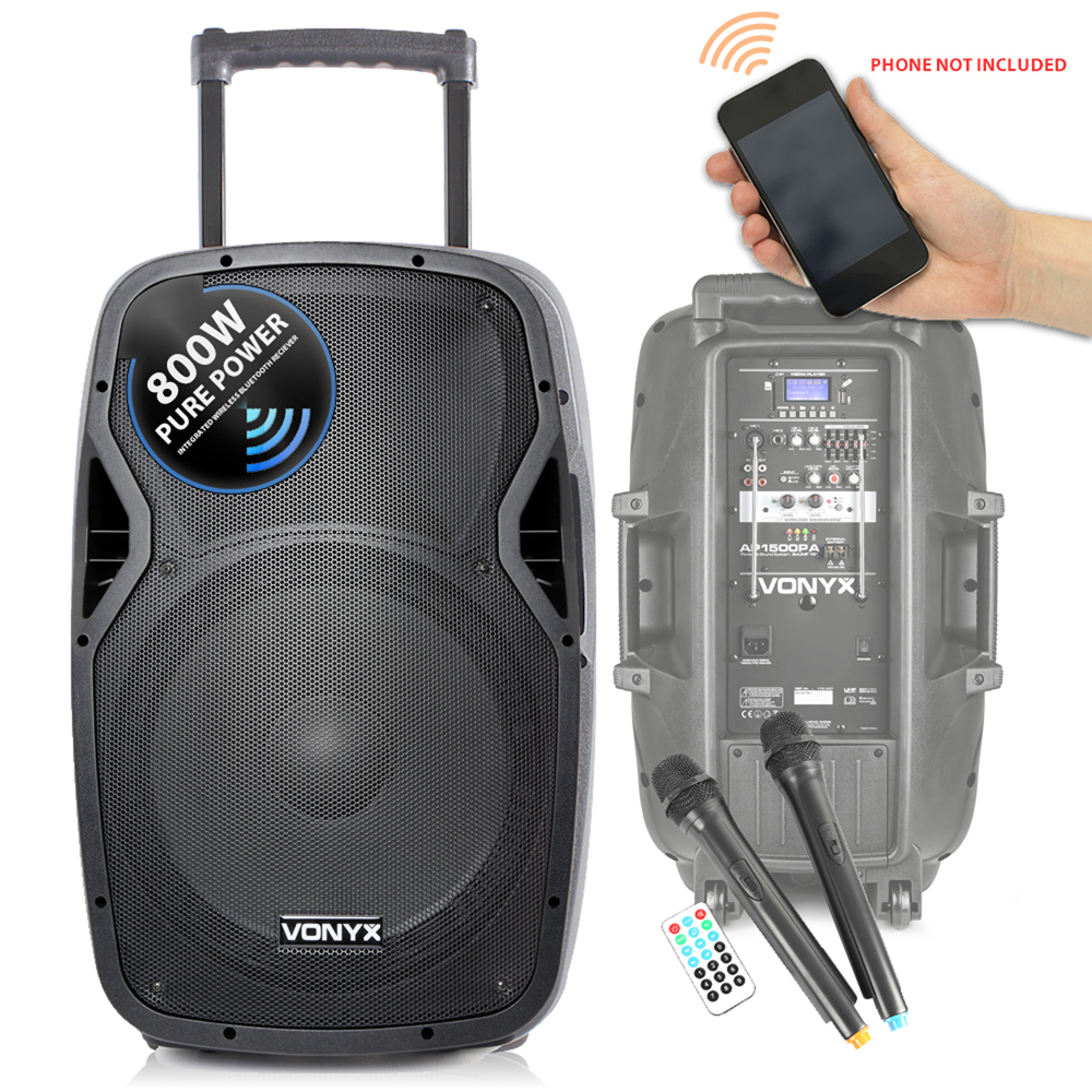 Vonyx Sound Portable Battery Powered Bluetooth PA System 800W Wireless