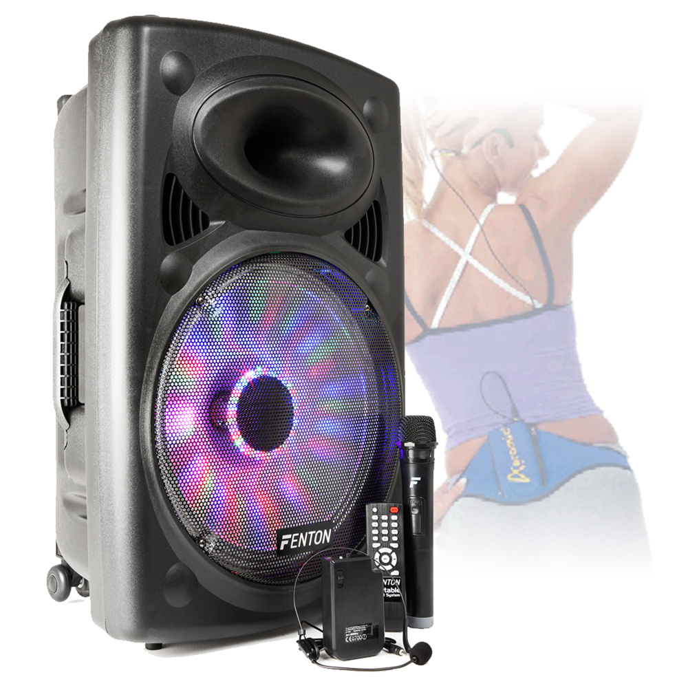 Powered House Party Disco Speaker System 15" Bluetooth with Lights