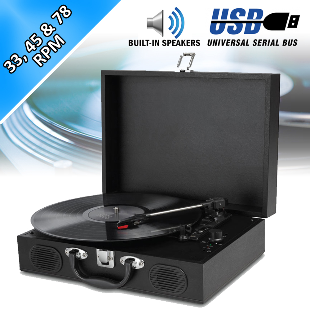 USB LP Vinyl Record Player with Bookshelf Speakers and HIFI Amplifer 33 45 78RPM eBay
