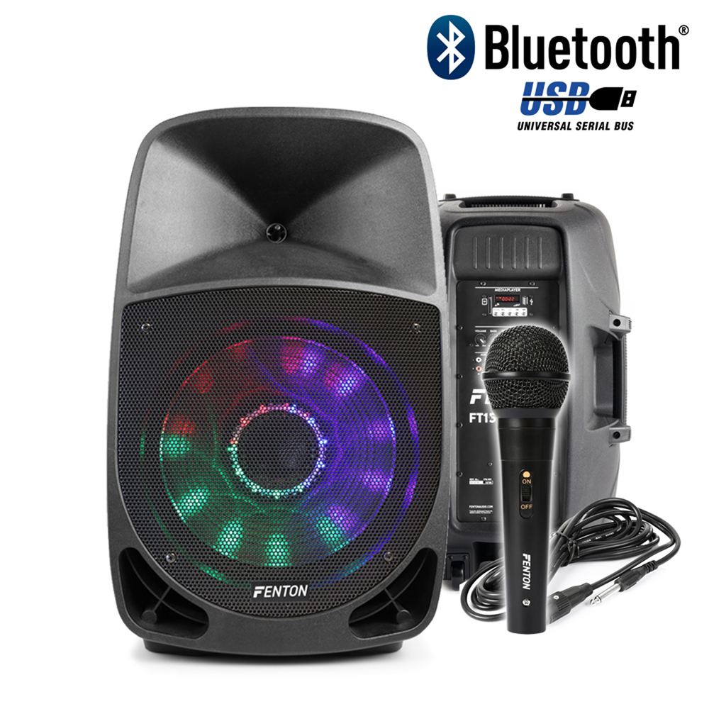 Active DJ Speaker PA Mobile Bluetooth Disco Karaoke Party System 12" 250W + Mic eBay