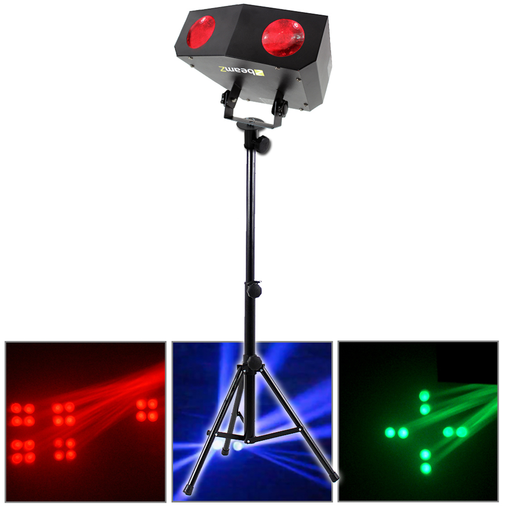 Beamz Bright Colour LED DJ Flashing Strobe Light + Stand Stage Party eBay