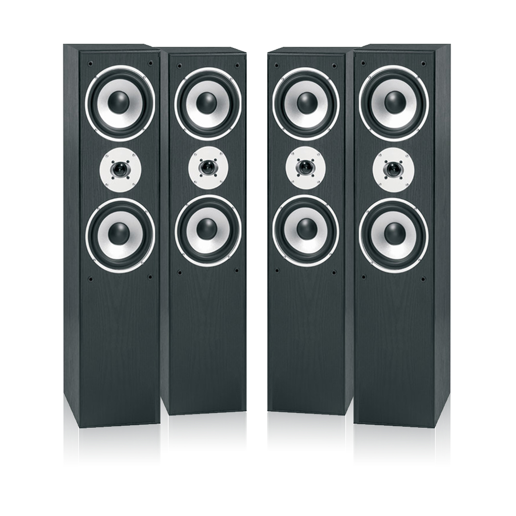 HiFi Tower Floor Speakers (Black x4) Home Audio HiFi Sound System