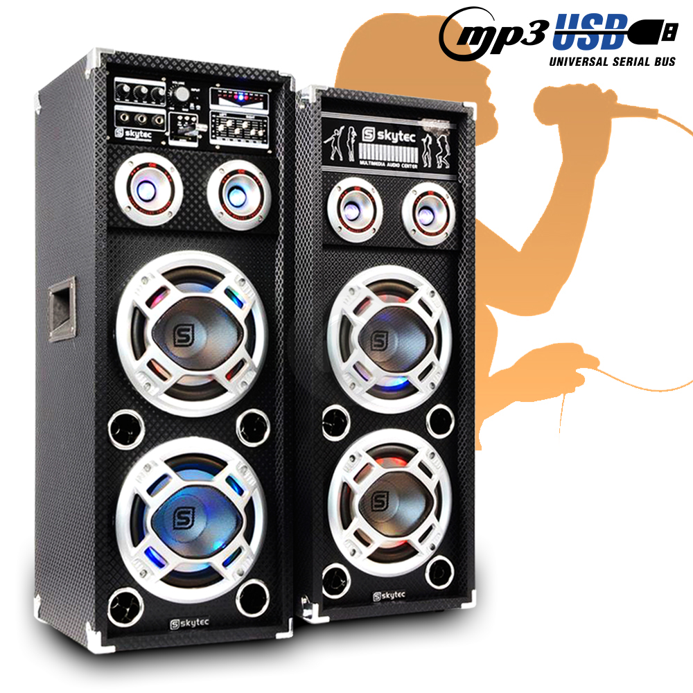 ALL IN ONE HOME KARAOKE DJ PA DISCO SYSTEM LED LIGHT SPEAKERS AMP BASS 800W