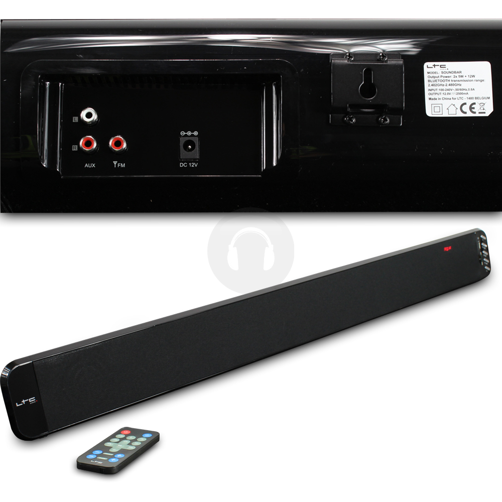 LTC Audio Sound Bar Speaker FM Tuner Bluetooth MP3 USB AUX LED Home