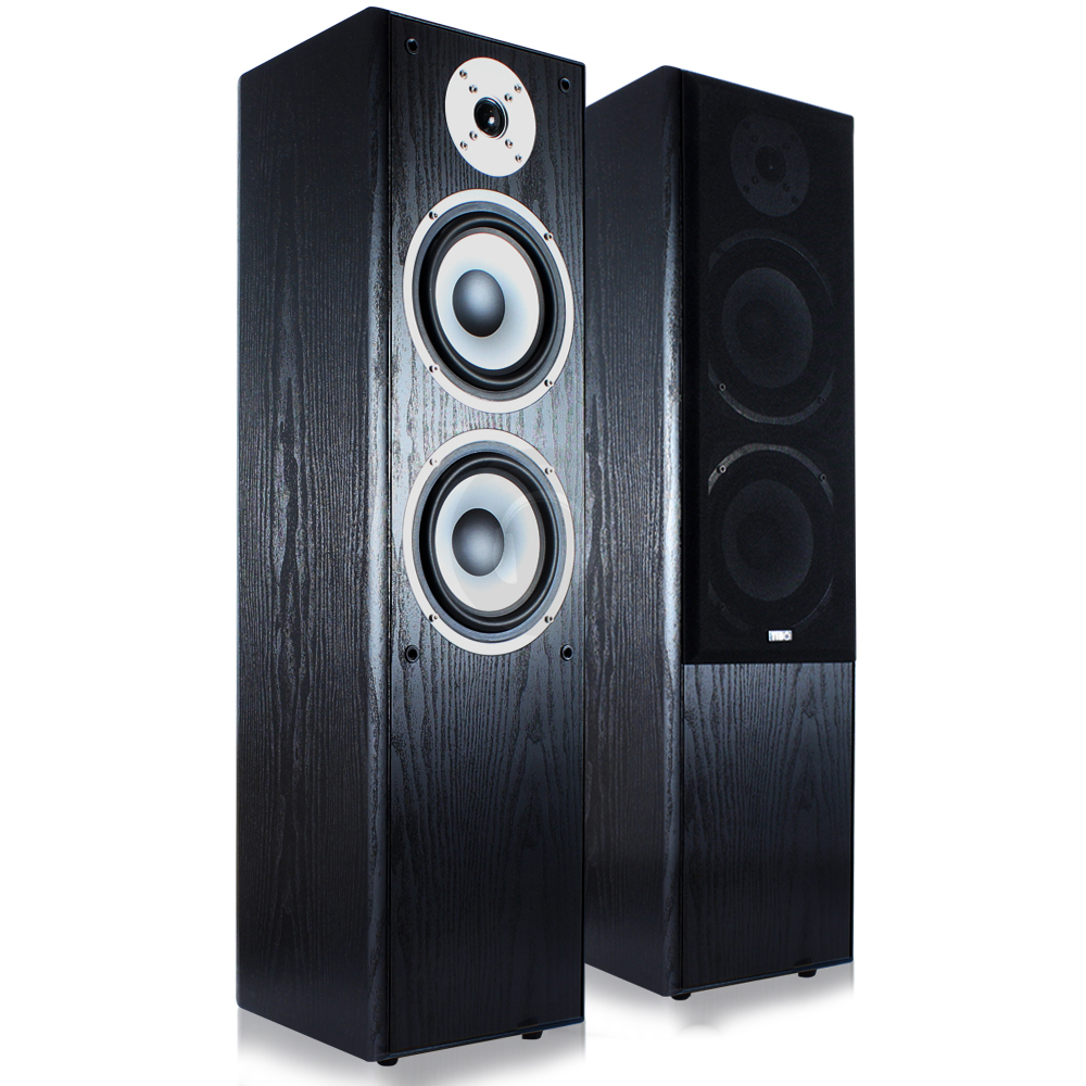 TIBO EDGE 200Pair HiFi Tower SpeakersDual Woofer BlackBass Reflex
