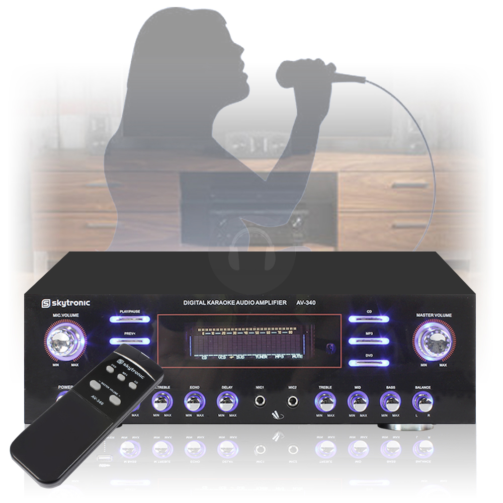 Skytronic AV340 HQ Surround Sound MP3 Home Hifi Amplifier TV Karaoke