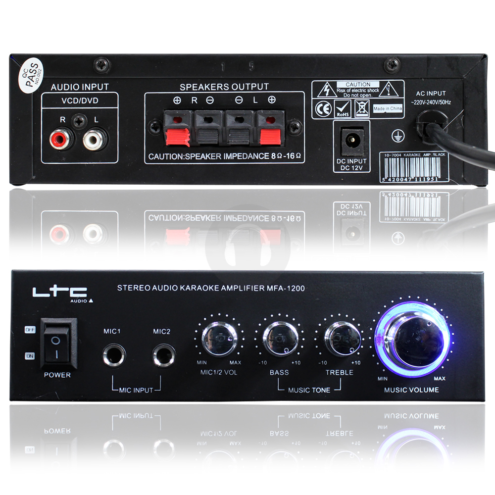 LTC Stereo Karaoke Amplifier Compact Party Disco DJ Amp Home HiFi System 100W eBay