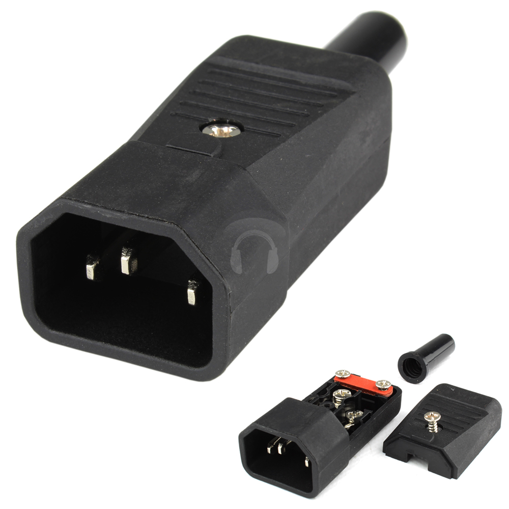 Shrouded 3 Pin Plug 250V 10A AC Power Cable Connector eBay