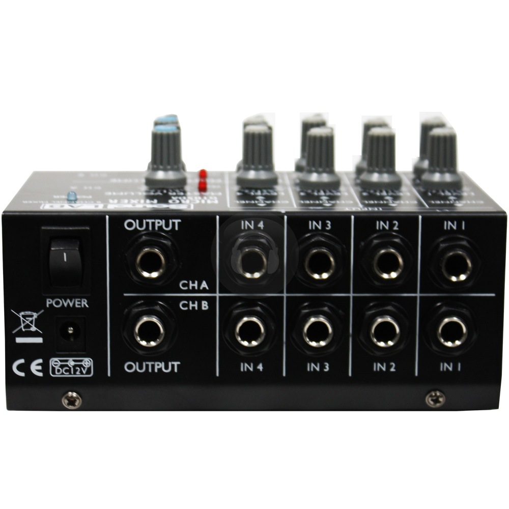 4 Channel Stereo Microphone Mic Volume Mixer DJ PA eBay