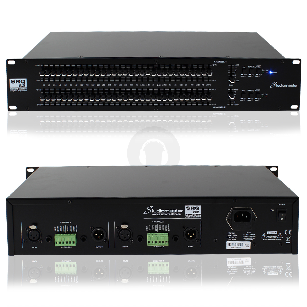 Studiomaster SRQ62 Dual 31Band LED Equaliser EQ Rack Mount Sound PA