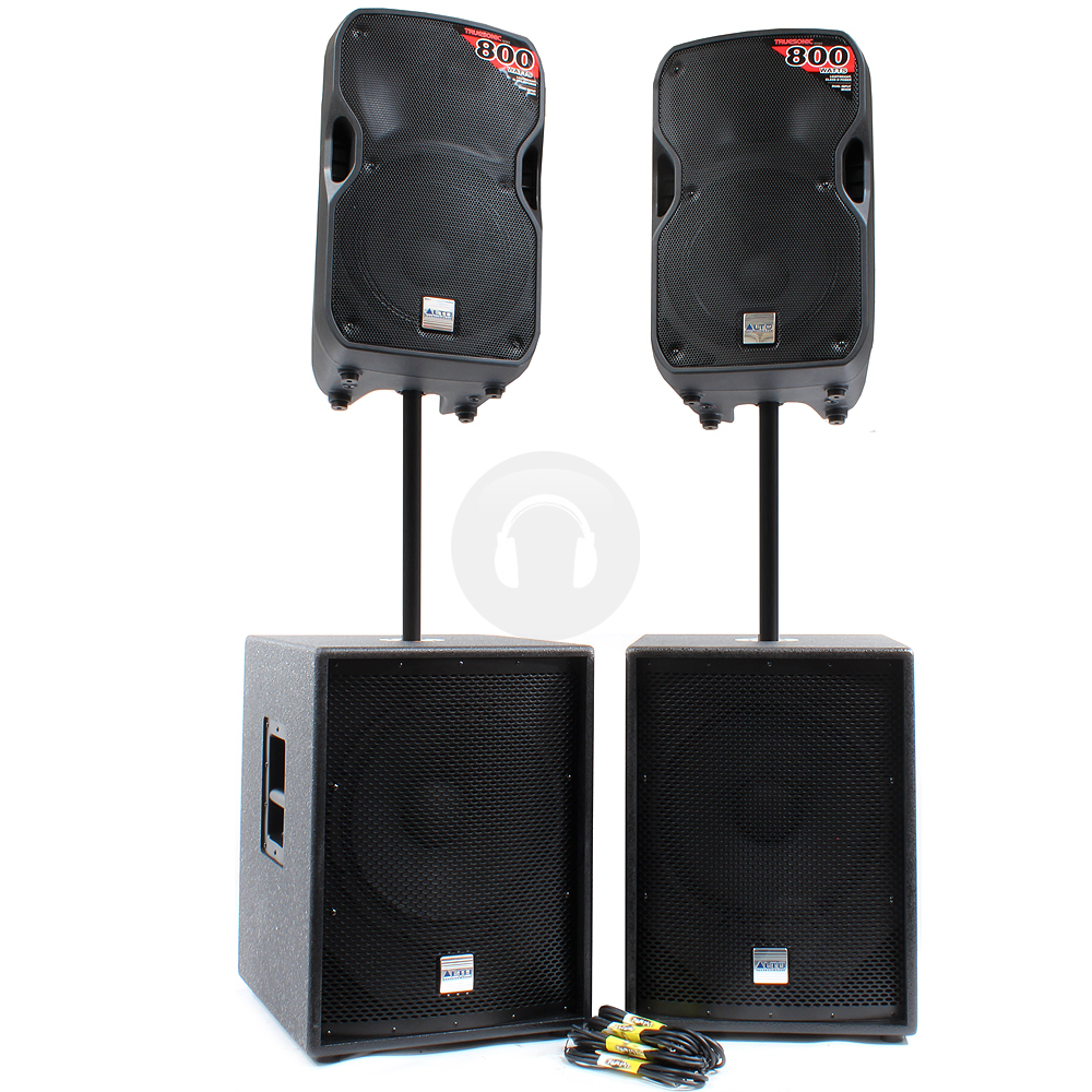 2x Alto 10" Active Speakers + Subwoofers + Speaker Stands 4000W eBay