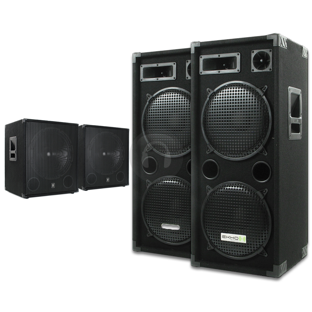 QTX 18 Inch 500W Passive Bass Bin Speaker Boombox Dual 12 Inch 600W DJ