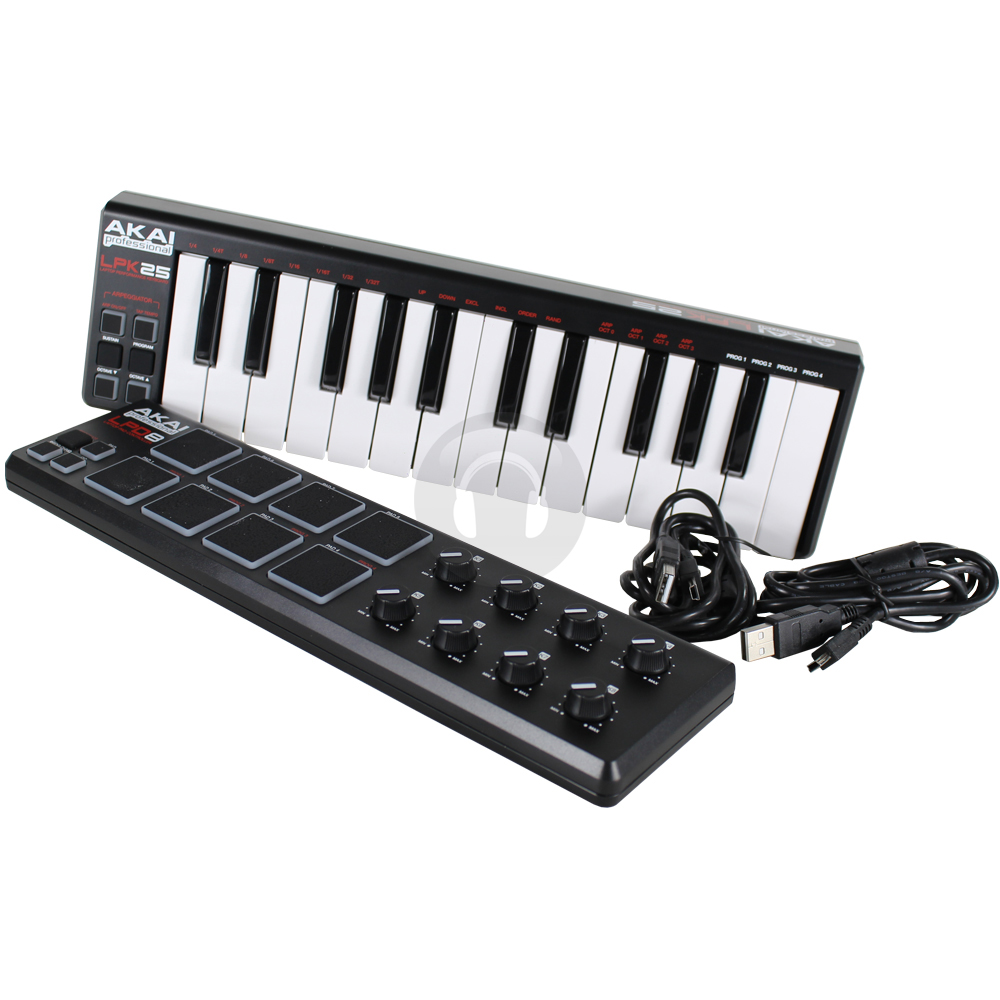 Akai LPD8 USBMidi Drum Sample Pad & LPK25 Recording Studio Keyboard