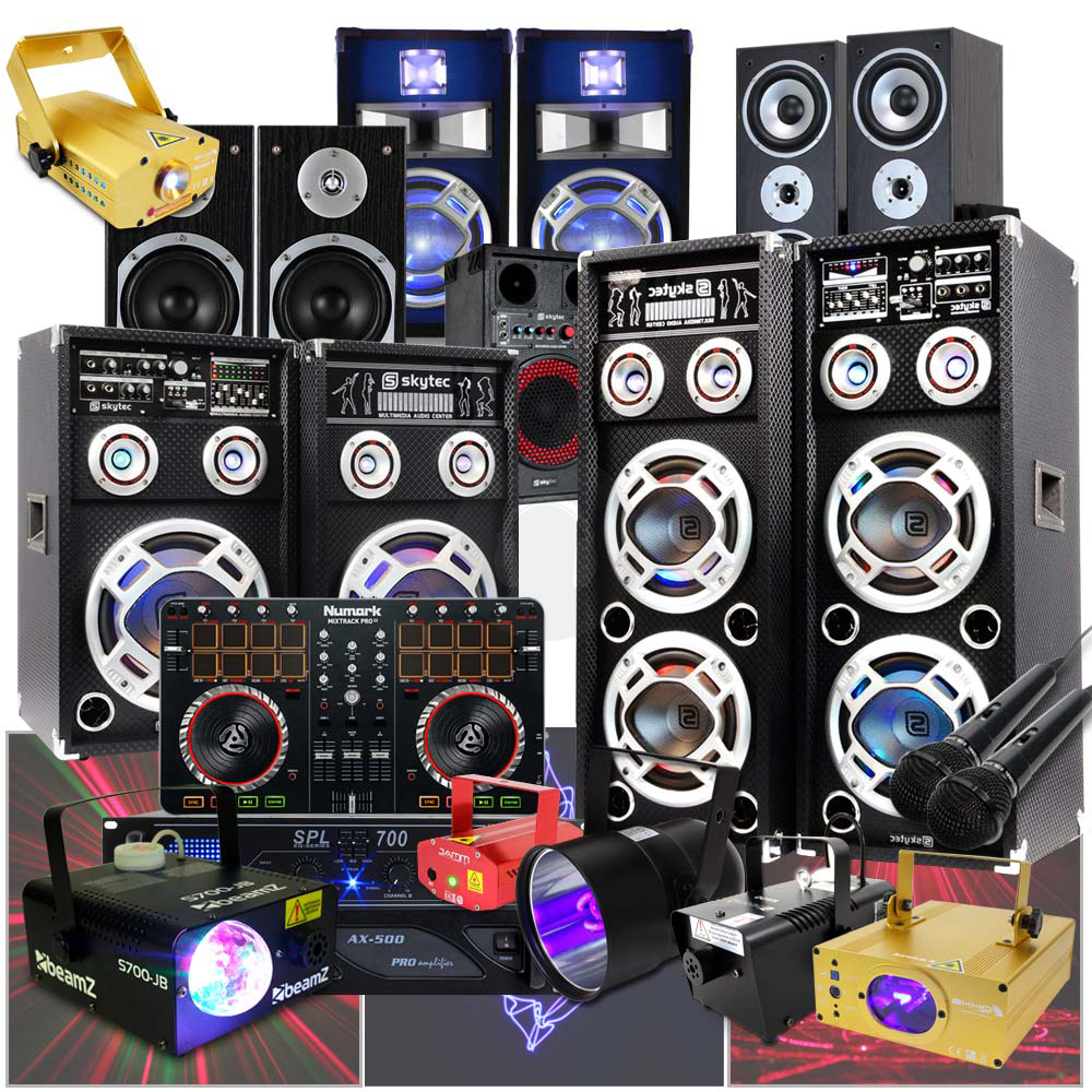 House Party Lights Disco Lighting Speakers DJ Mixer PA Amplifier 140W