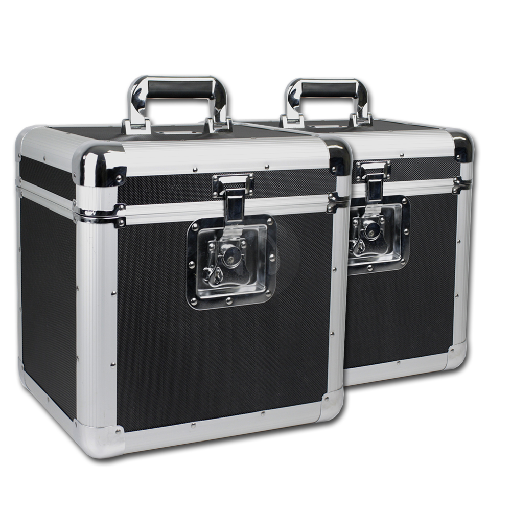2x 12" Inch Vinyl Record Flight Cases 70 Records Vinyls LP Travel