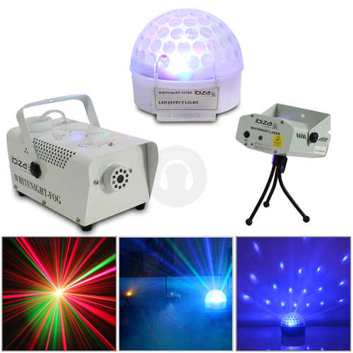 Portable Party DJ LED Light Club Laser Disco Ball Smoke Fog