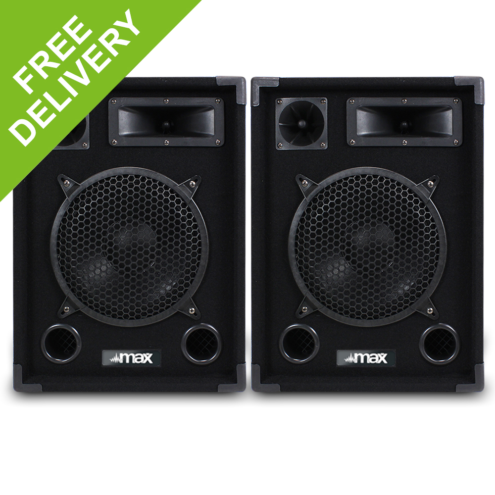 Pair 10" Passive Bedroom DJ Speakers Woofer Disco Party Full Range 8