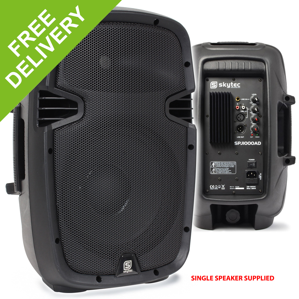Compact High Powered PA Speaker 400W 10" Woofer DJ Disco Lightweight