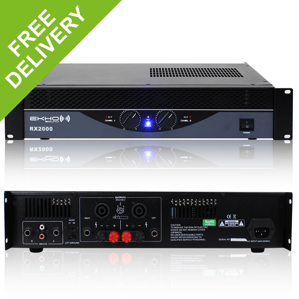 New Ekho Pro RX2000 Power Amplifier DJ Disco PA Sound System Bridge