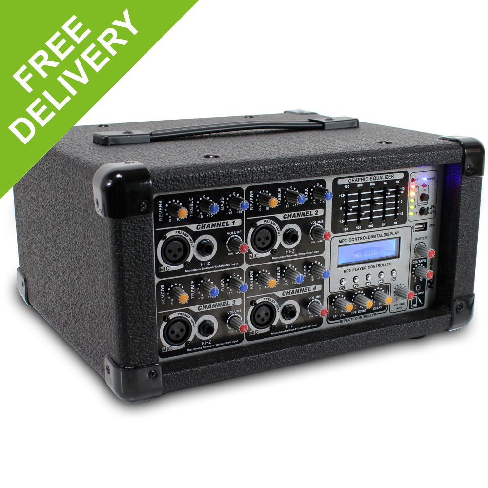 Power Dynamics PA Amplifier 4 Channel Mixer Party DJ Band Karaoke Amp eBay