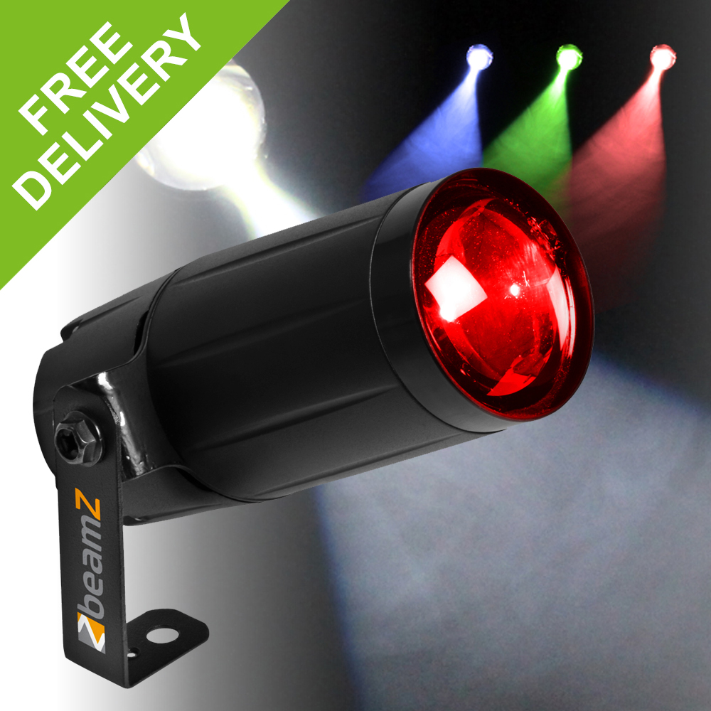 Pin Spot Lighting 12W RGBW LED DJ Disco Colour Mirror Ball LightBeamz