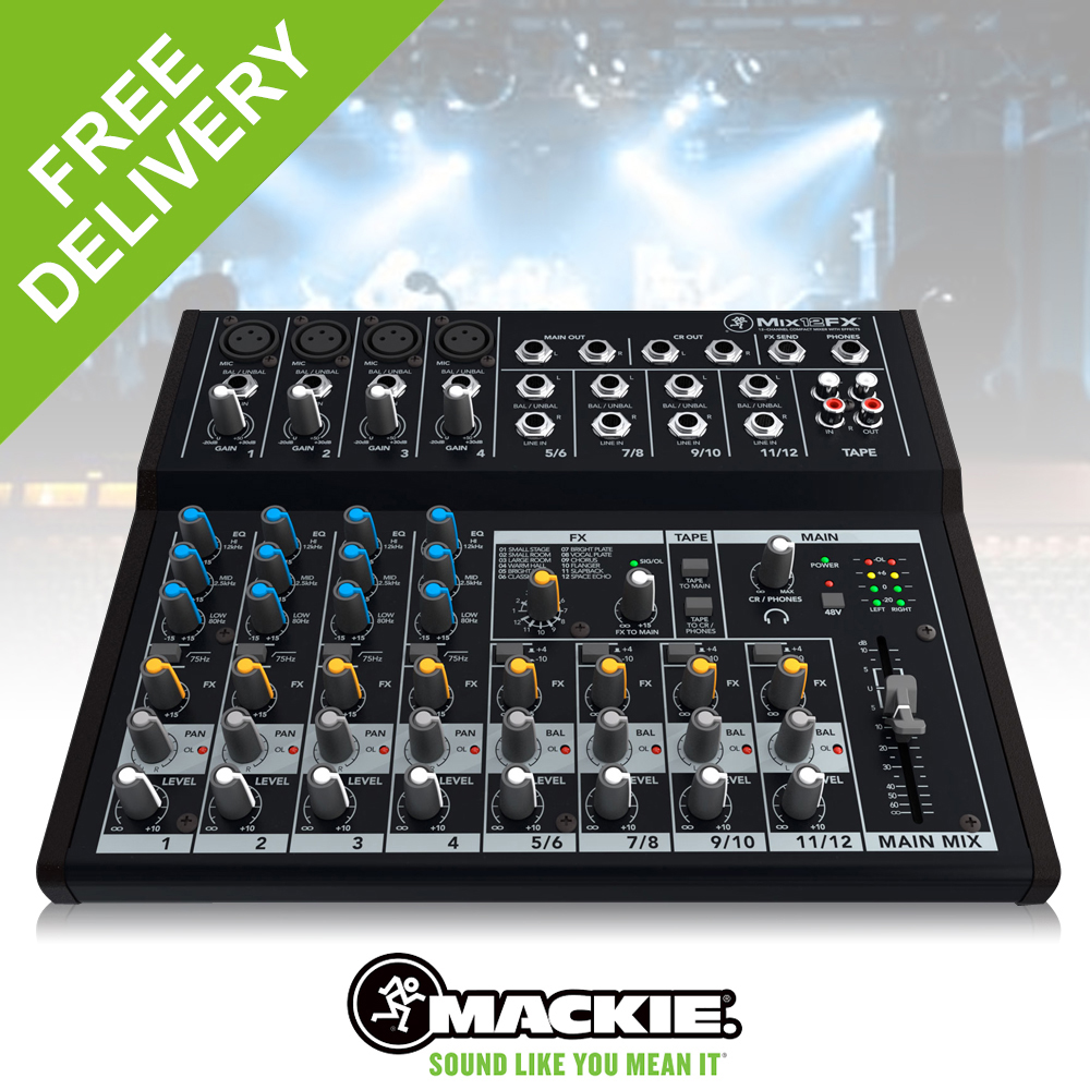 Mackie Mix Series Mix12FX 12Channel Compact Studio Live Effects Pro DJ