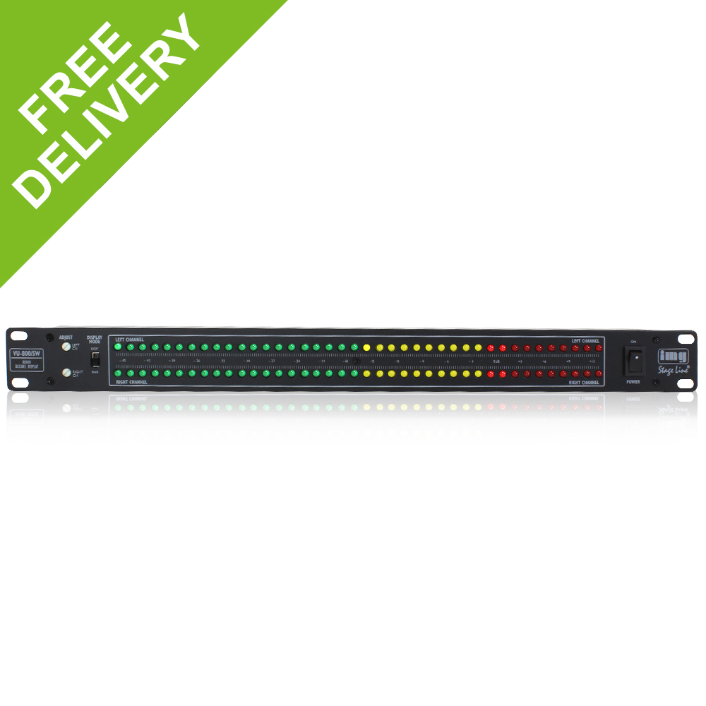 STAGE LINE VU800/SW LED Audio dB VU Display Level Monitor Rack Unit EUR