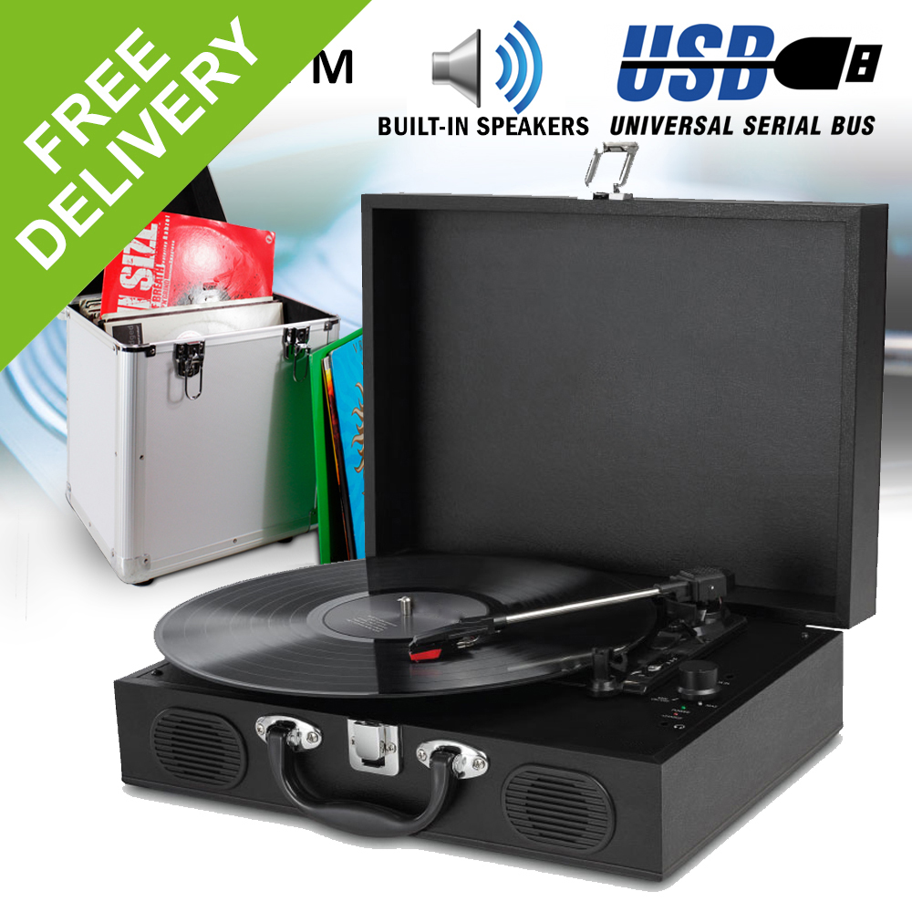 LP Record Player with Speakers 33 45 78 USB Battery Powered + RC100