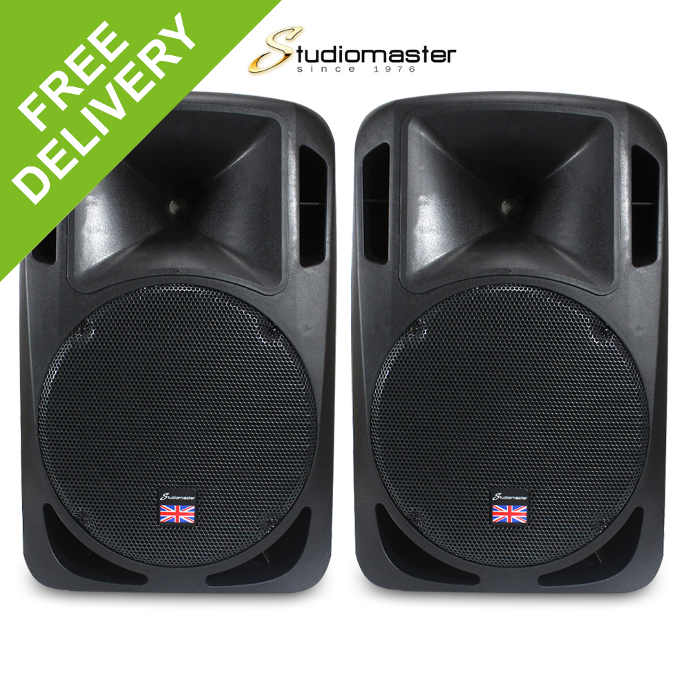 Pair Passive Portable Live PA Speakers Studiomaster DRIVE 12" DJ Disco