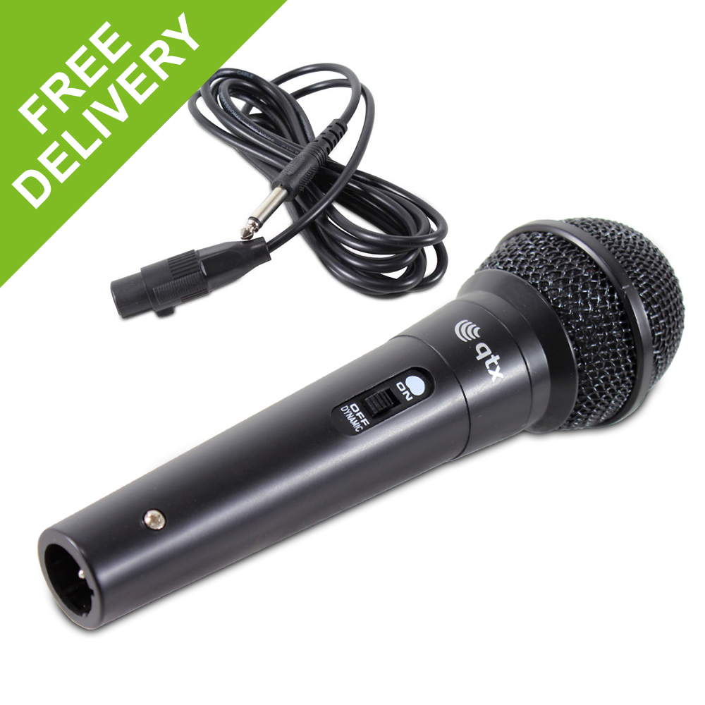 QTX Vocal PA Microphone Dynamic Cardoid DJ Disco Karaoke Rehearsal