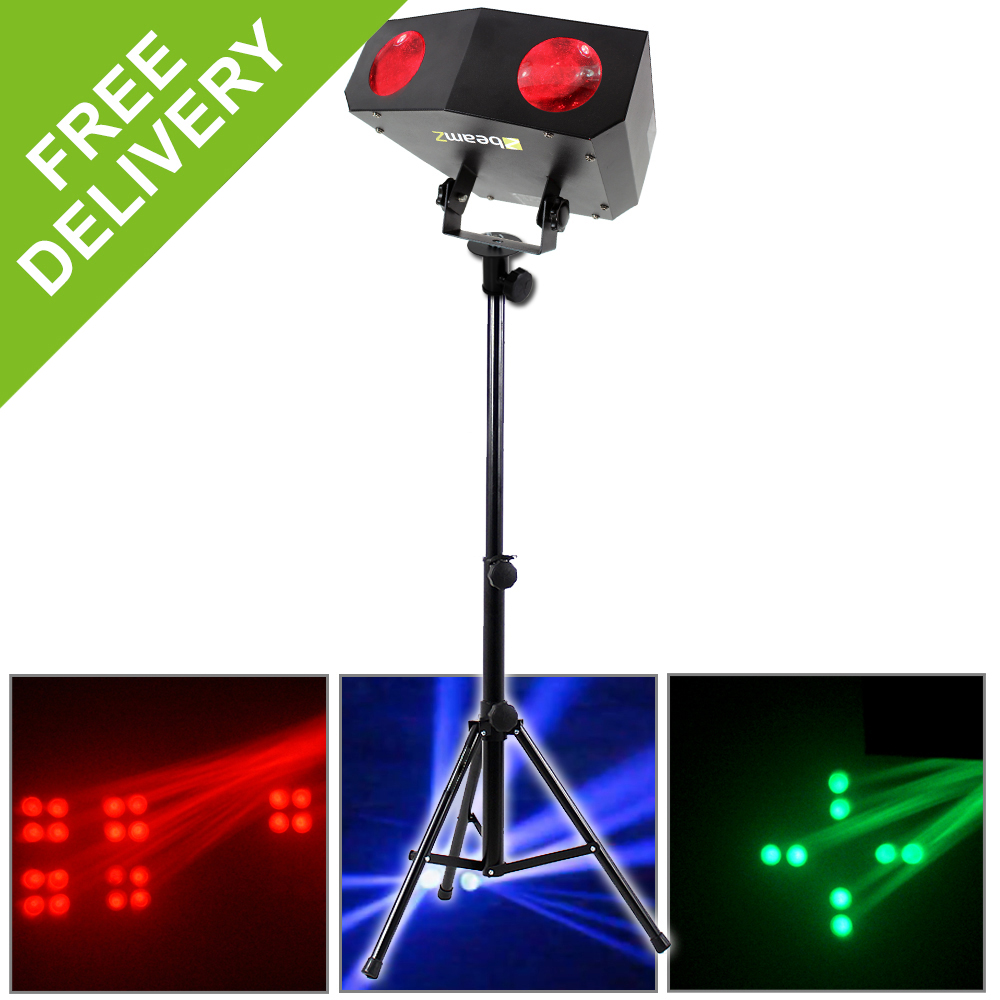 Beamz Bright Colour LED DJ Flashing Strobe Light + Stand Stage Party eBay
