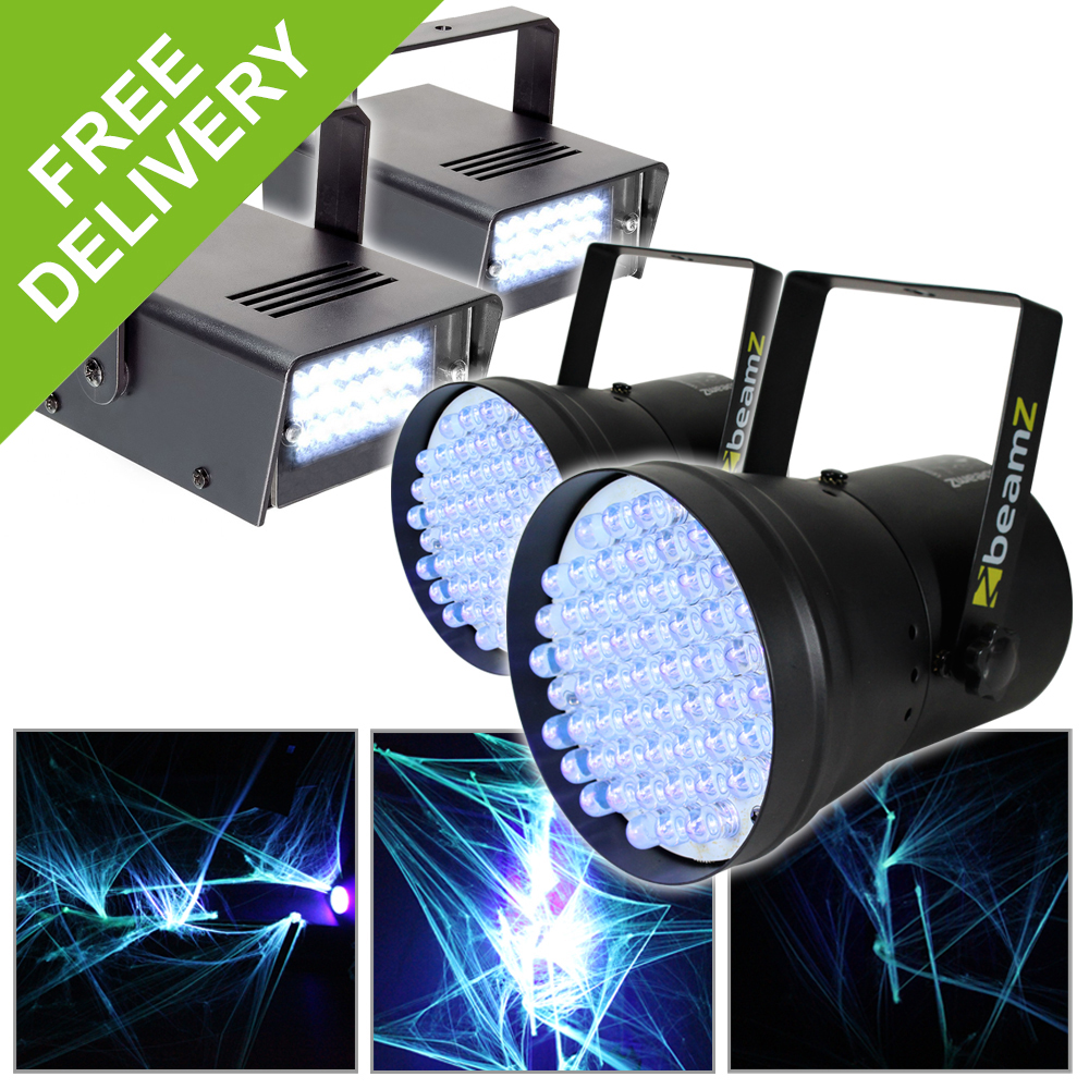 2x Beamz StrobeWash Blacklight Par DMX LightsDJ Disco Rave Lights eBay