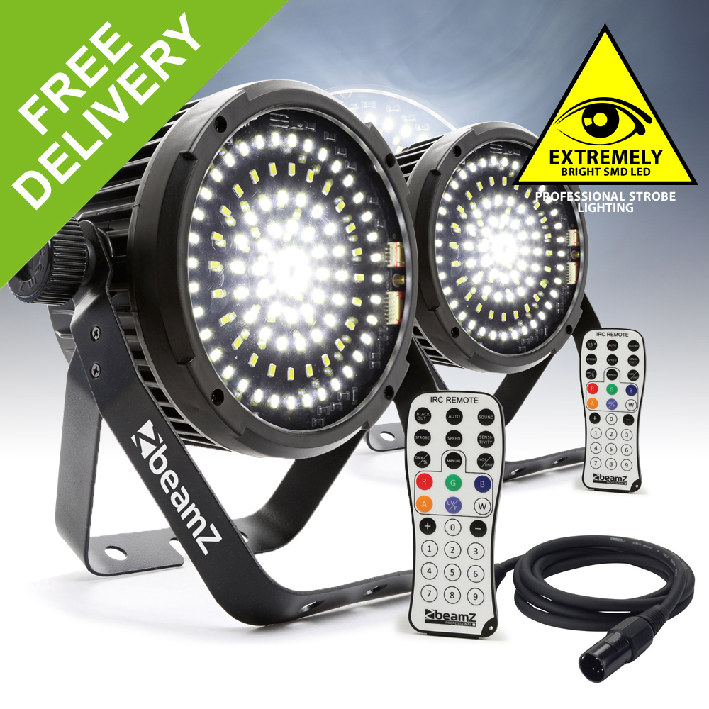 Pair Pro Strobes Lights SMD LED Extreme Bright Flashing DJ Disco