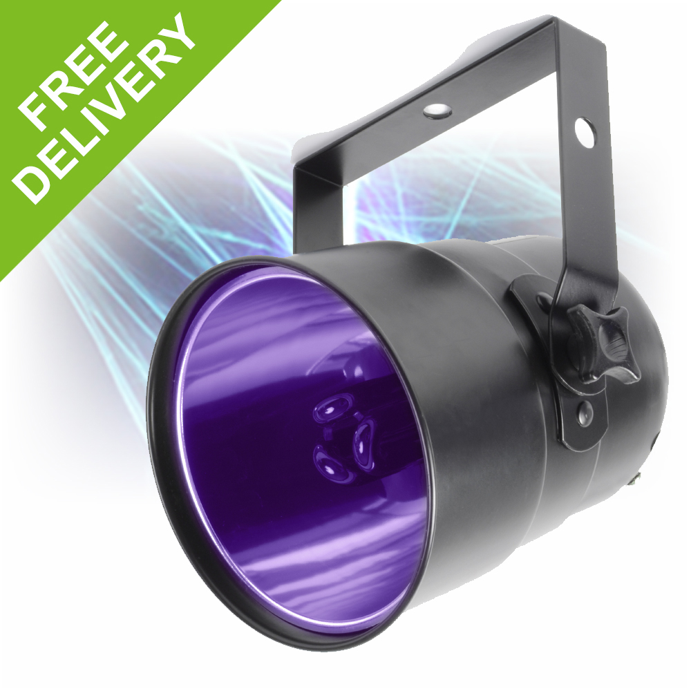 Beamz UV PAR 38 Can Blacklight Disco DJ Party Light Wall Ceiling Stand