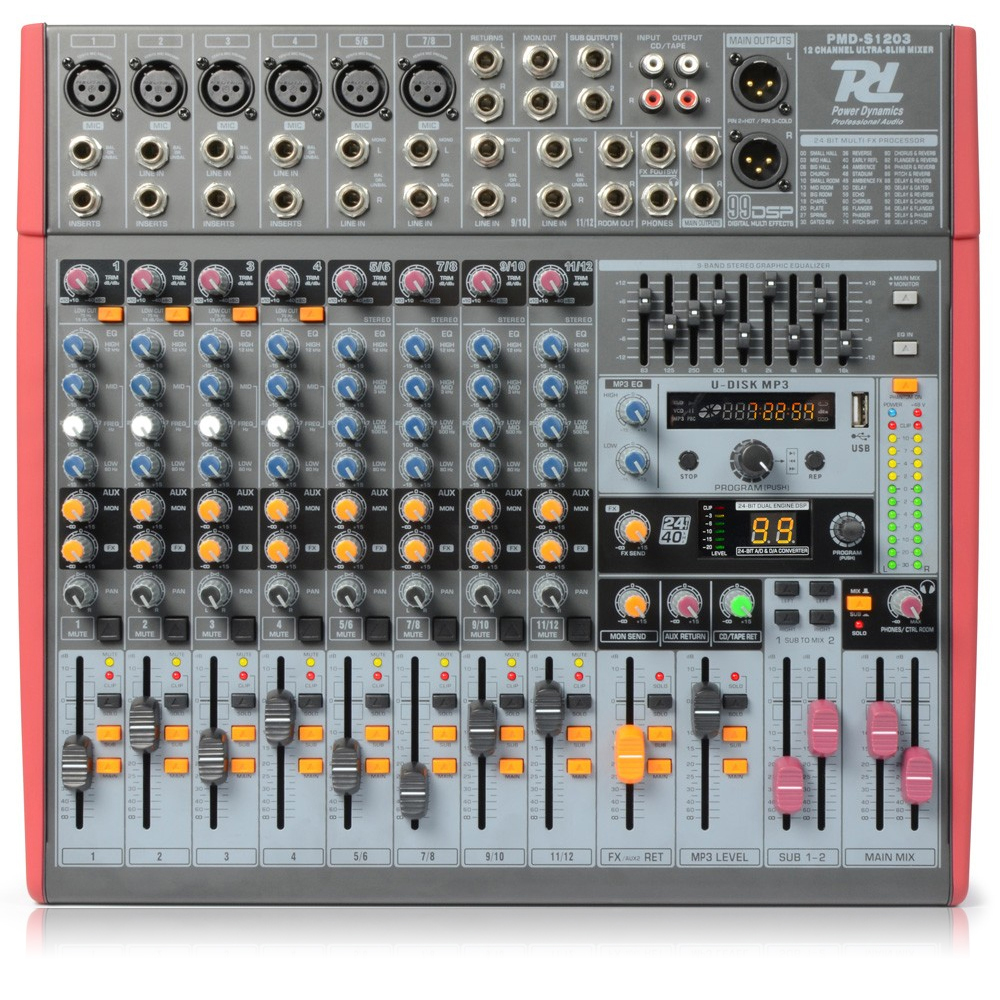 Power Dynamics 171.144 12 Channel PA Mixer with Effects eBay