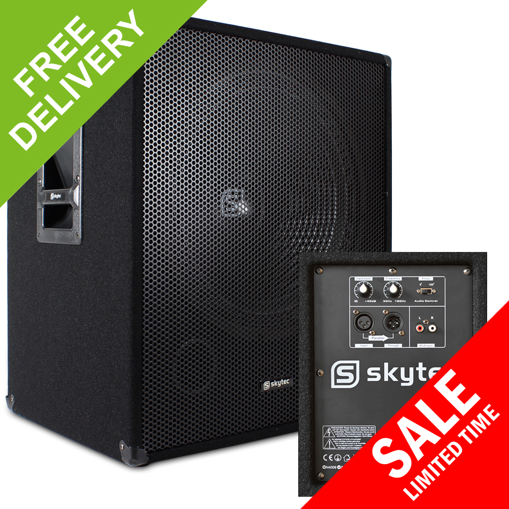 Vonyx 18" Powered Active Subwoofer Bass Boost Bin DJ Disco PA Sub Speaker 1000W eBay