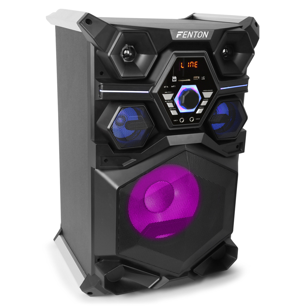 Powered Bluetooth Home Party Speaker Mega Bass USB BuiltIn LED Lights