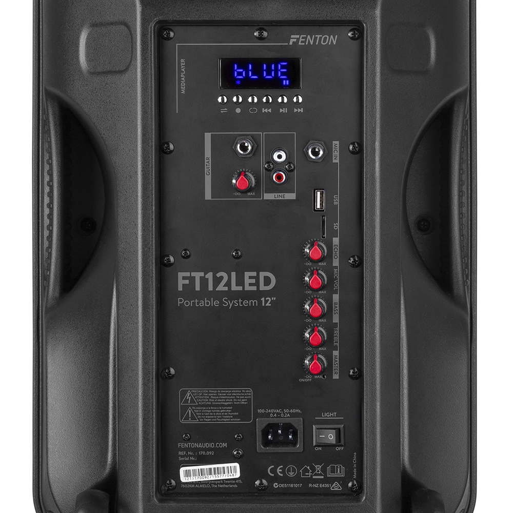 Fenton FT12LED Portable Karaoke Speaker Set with Microphones & Tablet