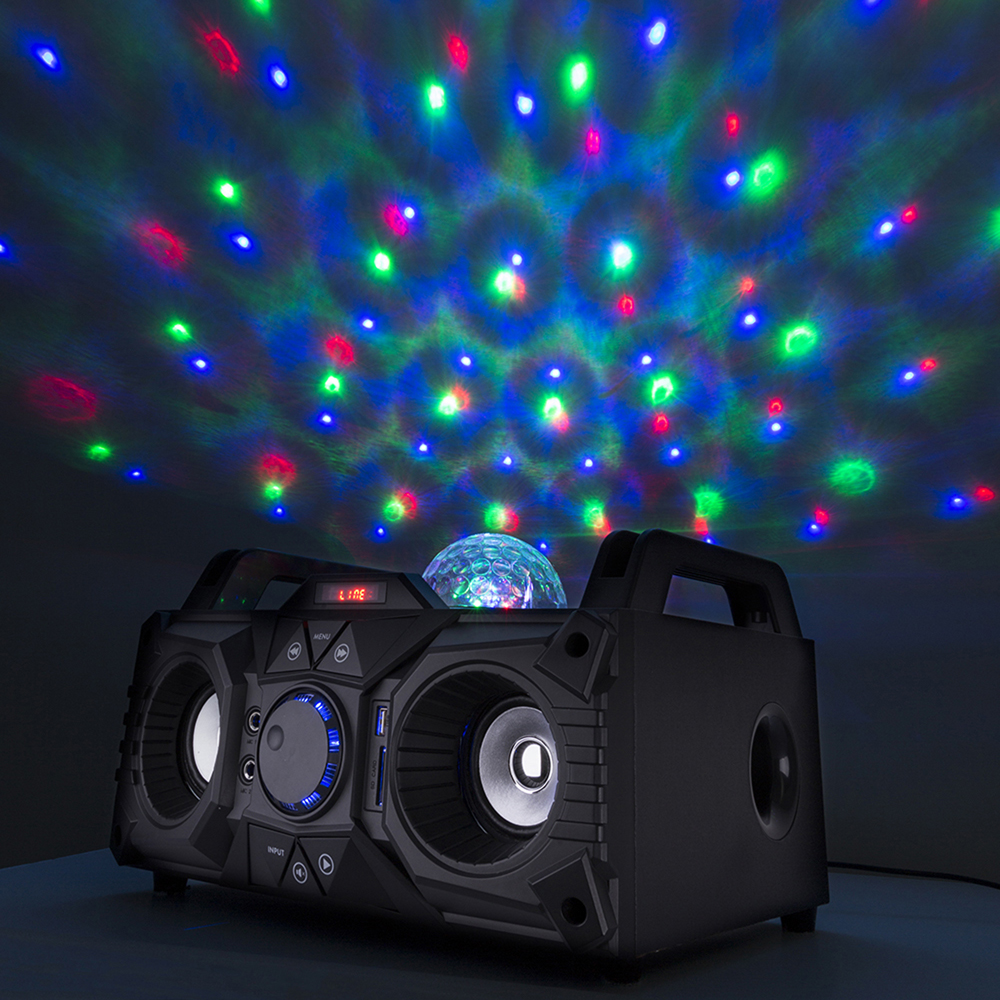 Karaoke Machine Party Speaker with Bluetooth Disco LED Lights and