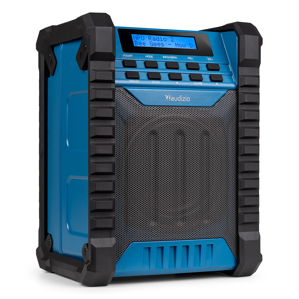 Audizio Temi Weatherproof Job Site DAB+ & DAB Radio with Battery Side View
