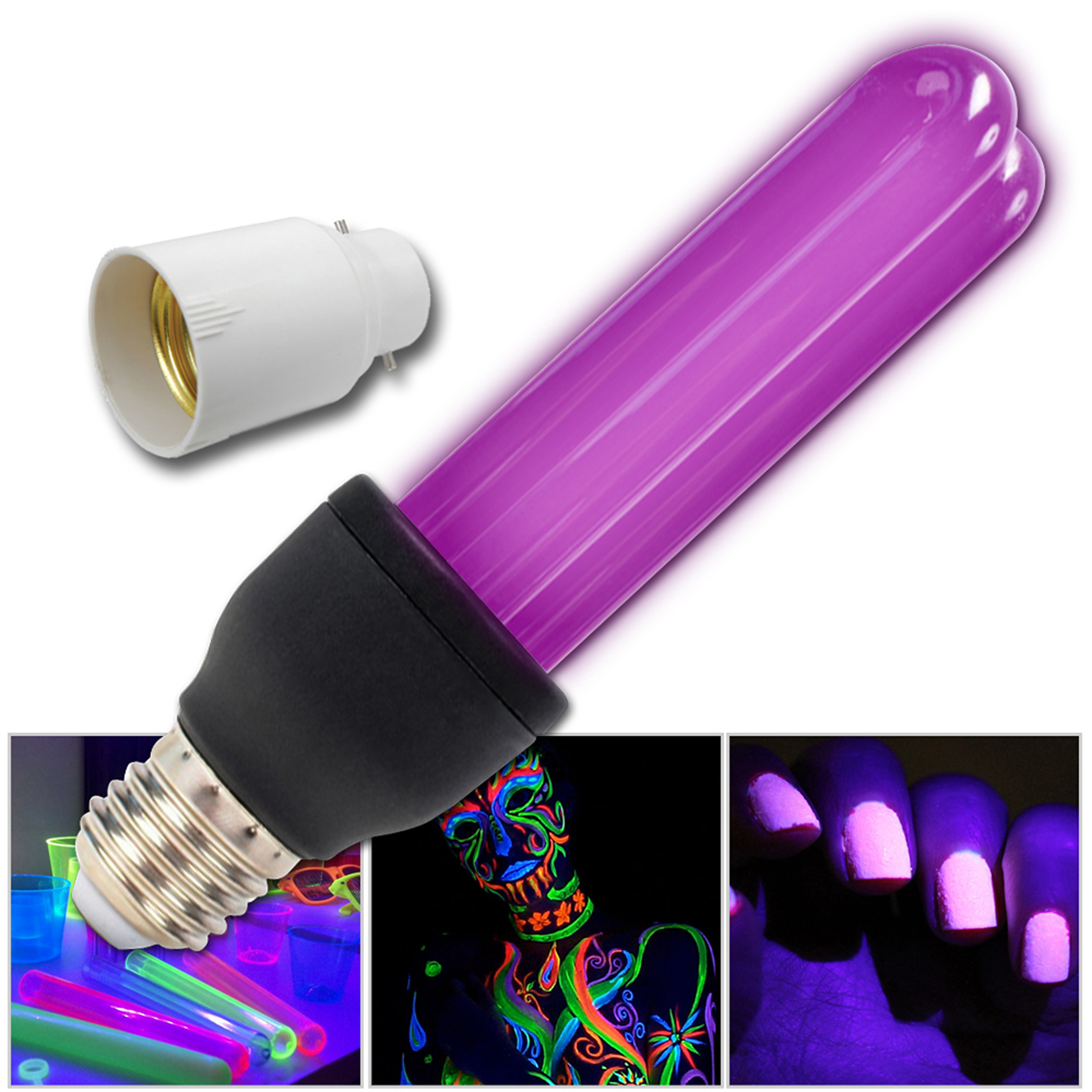 BeamZ BUV27B UV Party Light Bulb 25W E27 with Bayonet Adapter