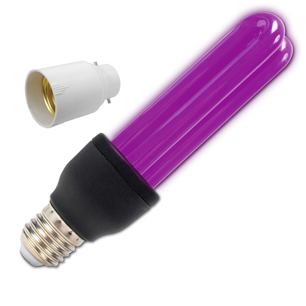 BeamZ BUV27B UV Party Light Bulb 25W E27 with Bayonet Adapter