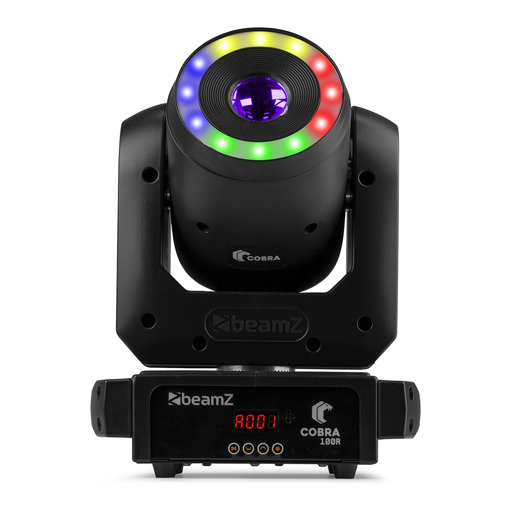BeamZ Cobra 100R Moving Head Spot with LED Ring