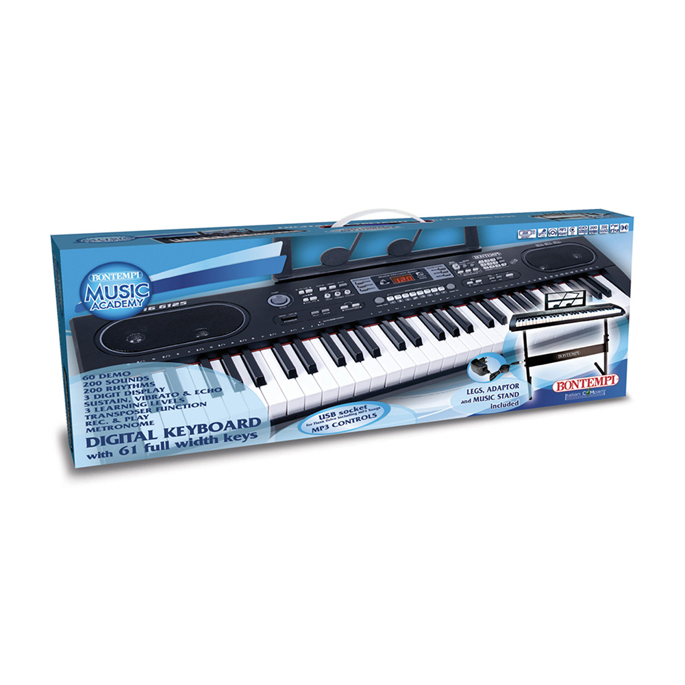 Bontempi Electronic Keyboard with Stand 61Keys