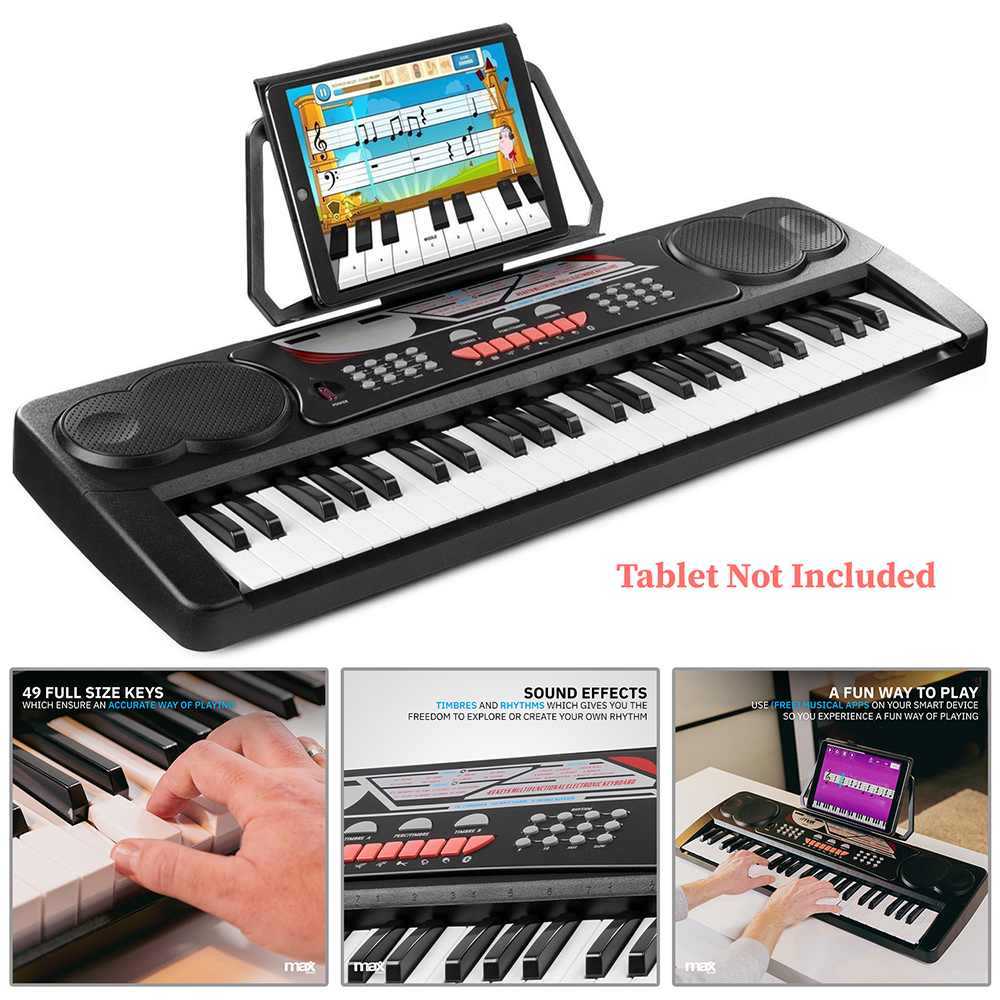 Max KB8 Electronic Keyboard 49 Key Digital Piano with Builtin Speakers
