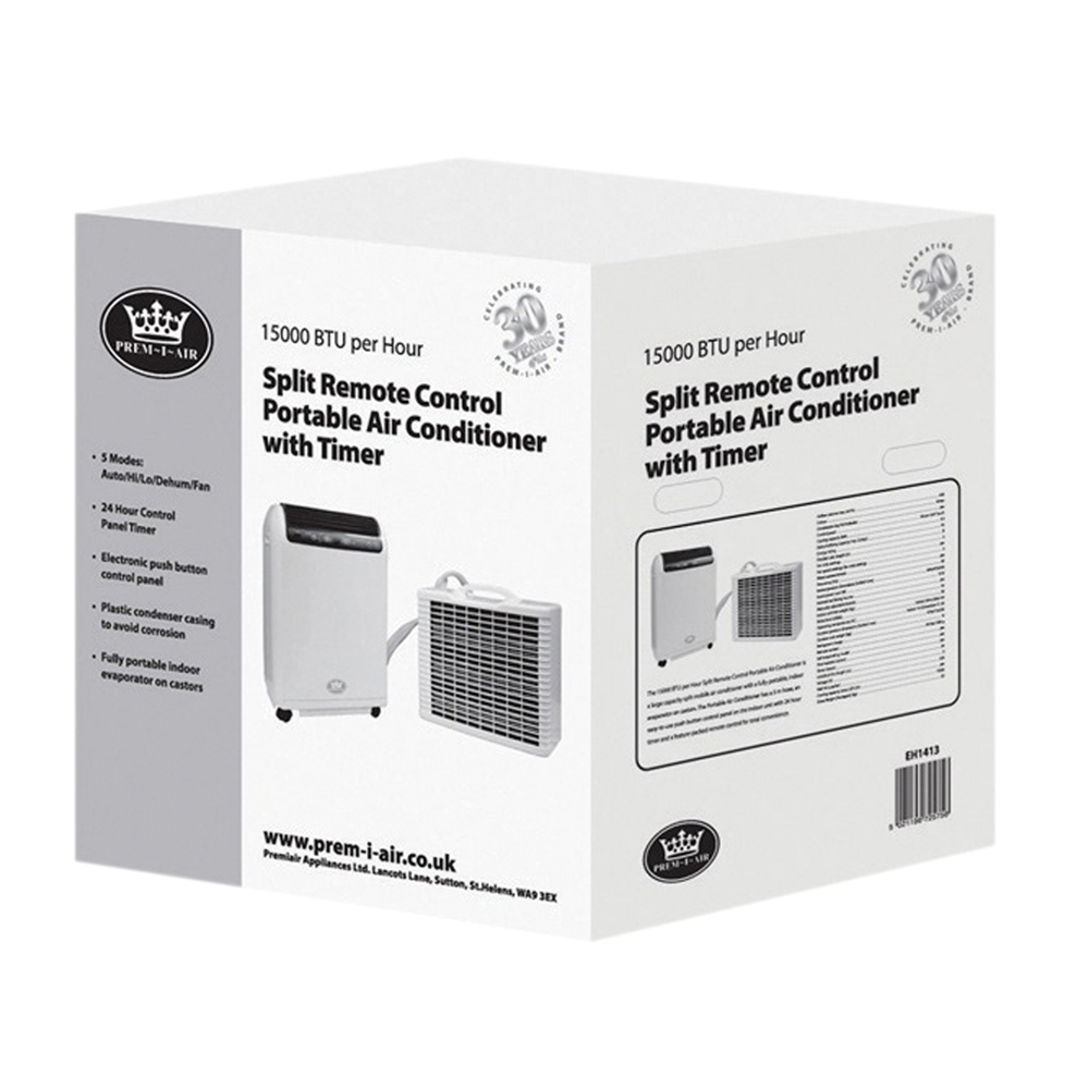 PREMIAIR 15000 BTU Inverter Split Portable Air Conditioner Timer