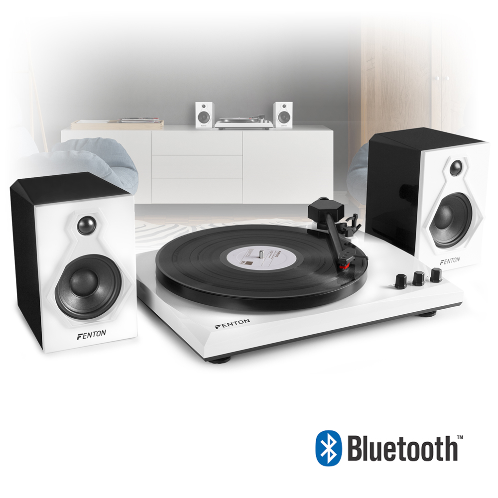 Fenton 102.133 RP160BW White Bluetooth Record Player with Speakers