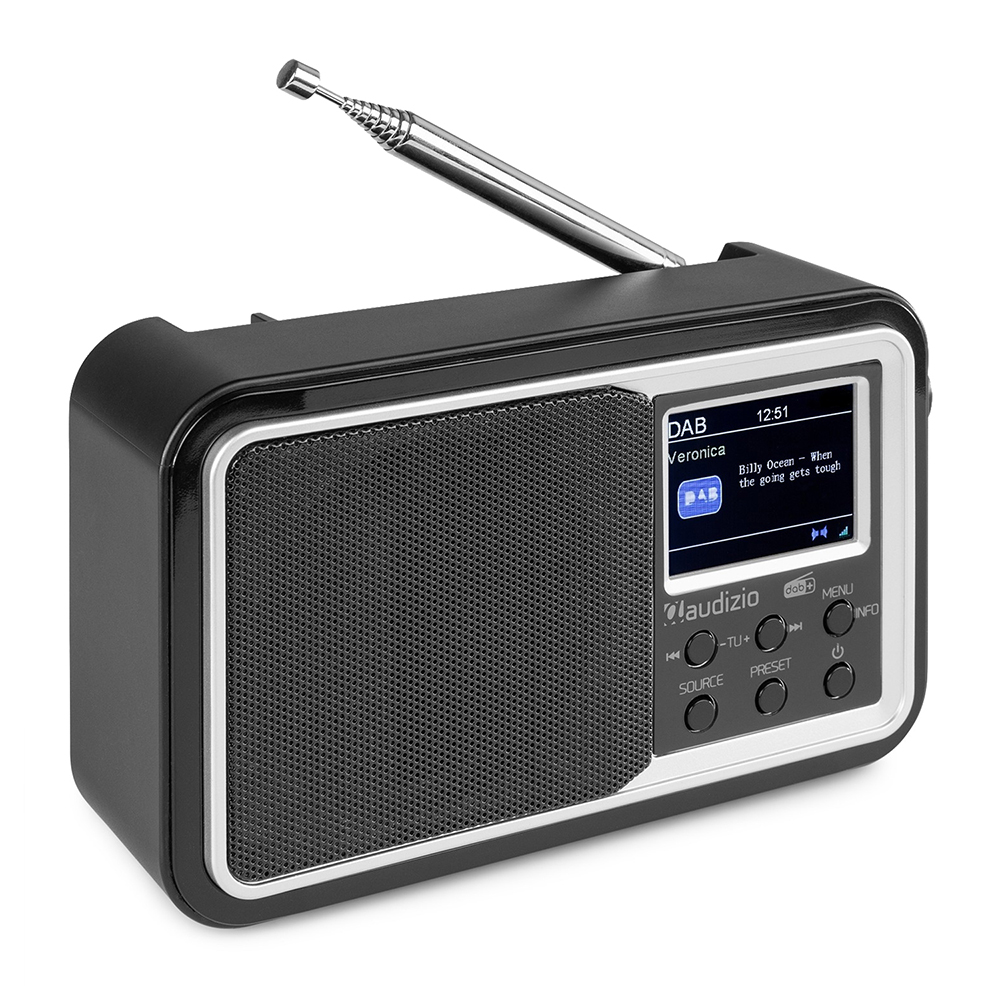 Audizio Parma Portable DAB+ Radio with Bluetooth, Black